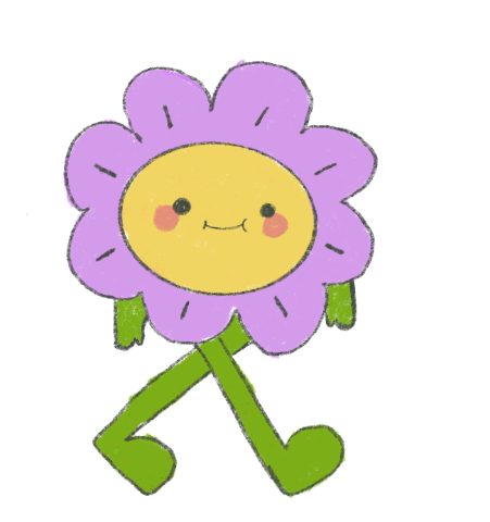 walking flower animation